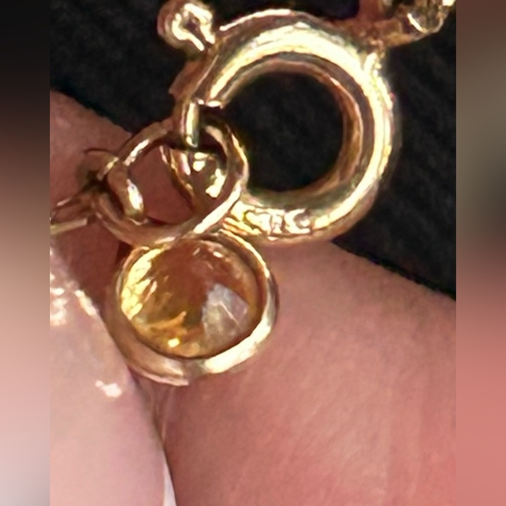 14K Gold Chain Bracelet with Colorful Multi Gemstones - Picture 9 of 12